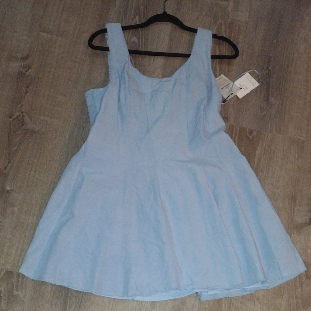 Japna Light Blue Strapless Dress